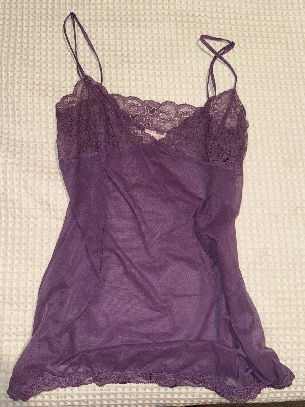 2/$20 - Victoria's Secret Purple Lace-Trim Slip Chemise